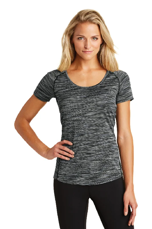 Diamond Series Ogio Womens Endurance Verge Jersey Moisture Wicking Short Sleeve Scoop Neck T-Shirt - Blacktop Space Dye