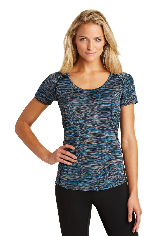 Classic Style Ogio Womens Endurance Verge Jersey Moisture Wicking Short Sleeve Scoop Neck T-Shirt - Electric Blue Space Dye
