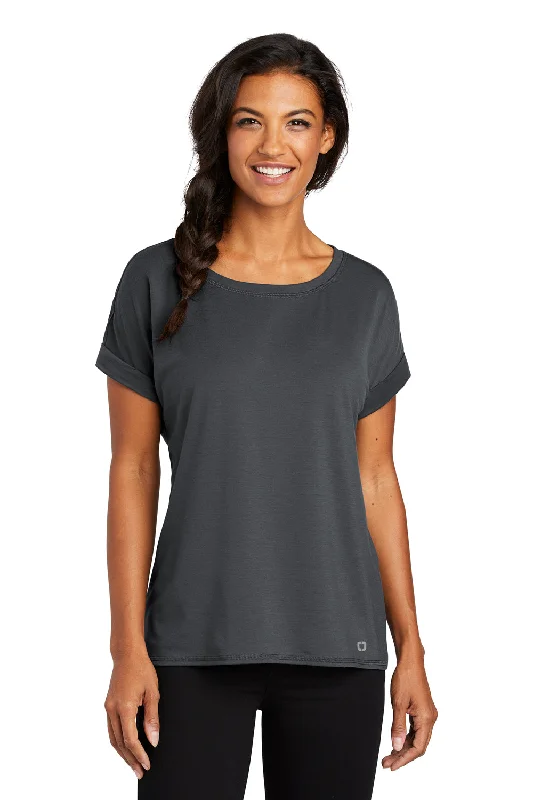 Relaxed Tops Ogio Womens Luuma Jersey Moisture Wicking Short Sleeve Crewneck T-Shirt - Diesel Grey - Closeout