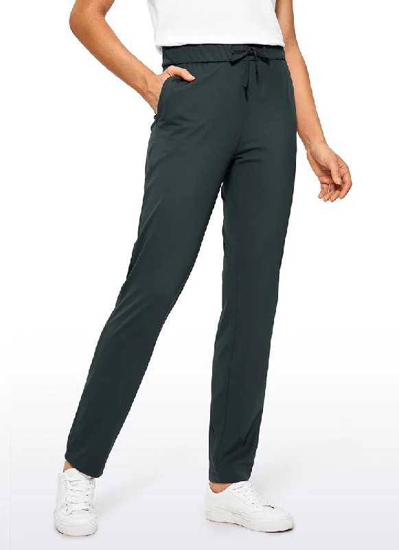 Cozy Shirts Stretch Drawstring Long Pants with Pockets 31''