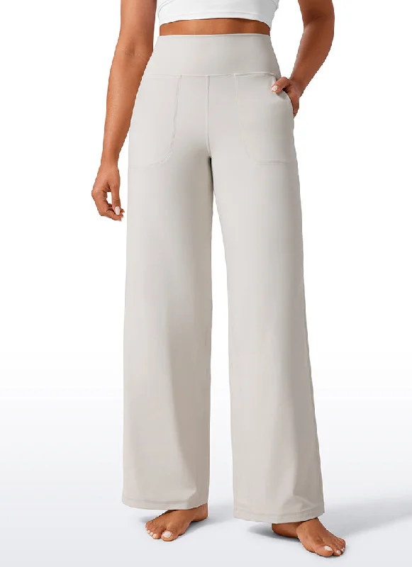 Ethnic Style Butterlift High Waisted Wide Leg Pants with Pockets 31"