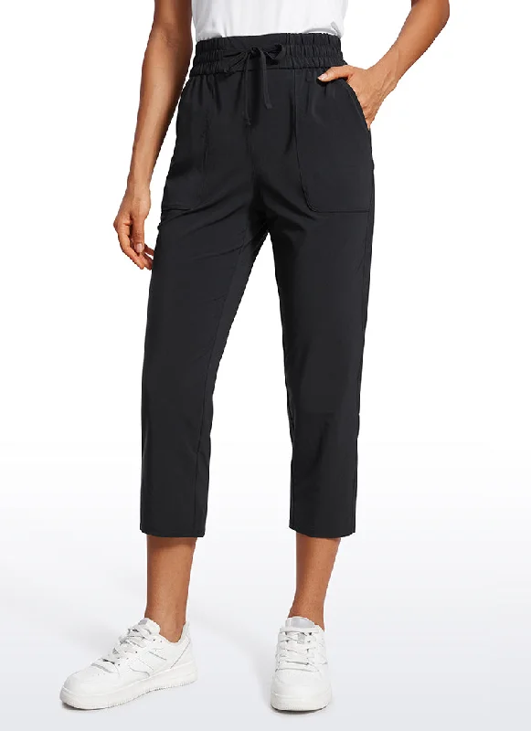 Design Trend Feathery-Fit Soft Lightweight Cropped Pants with Pockets 23''