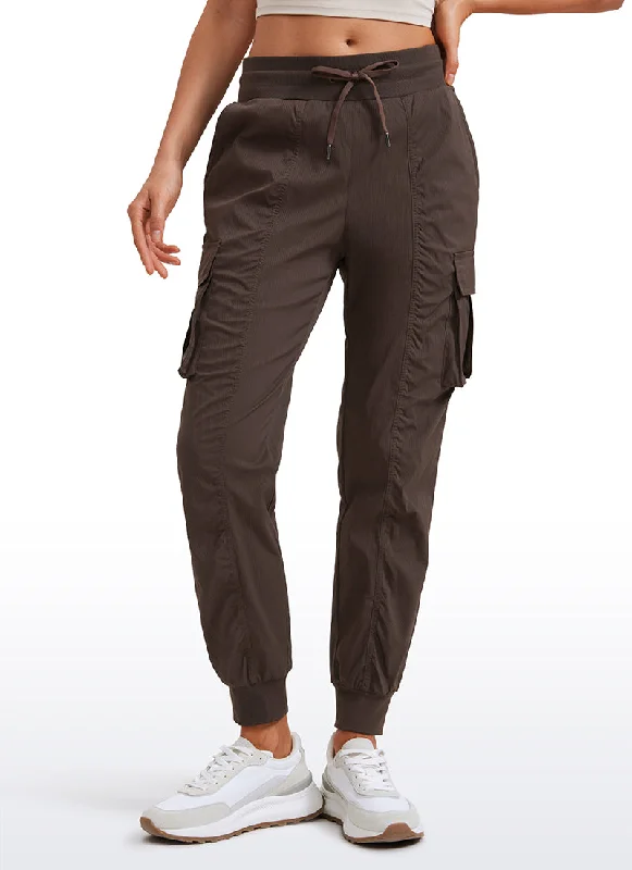 Smart Comfort Wear Lightweight Mid Rise Joggers with Pockets 28.5'' - Ruched