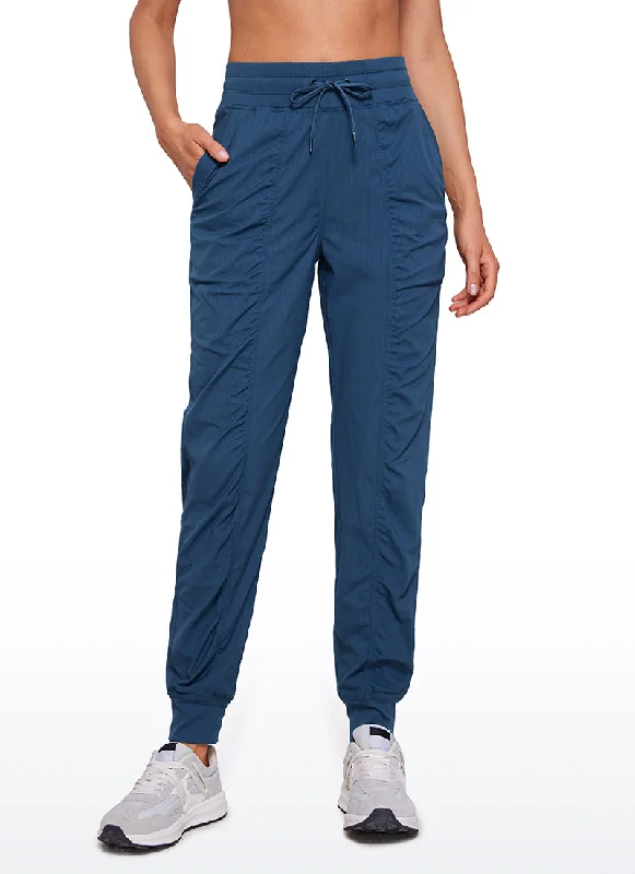 Relaxed Tops Striped Joggers with Pockets 28'' - Ruched