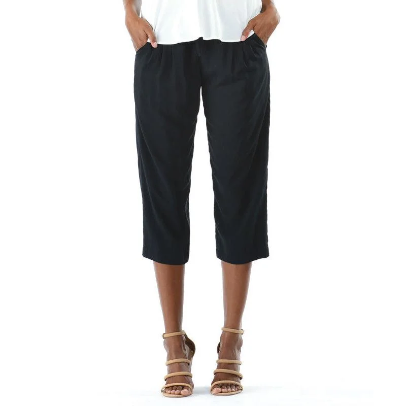 Celebrity Style Solid Beach Pant - Black