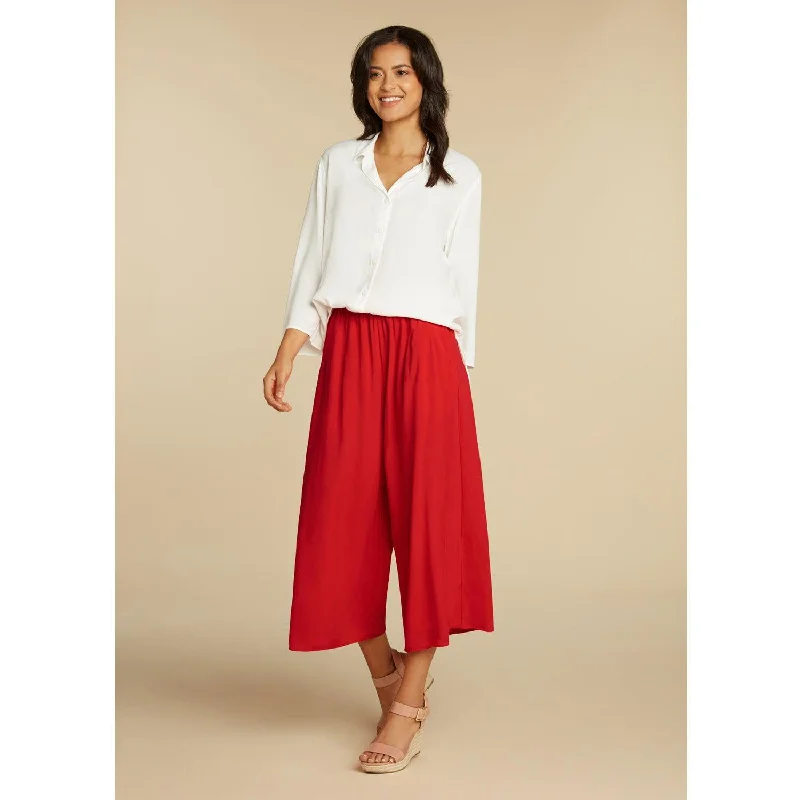 Body Design Solid Wide Leg Crop - Lipstick