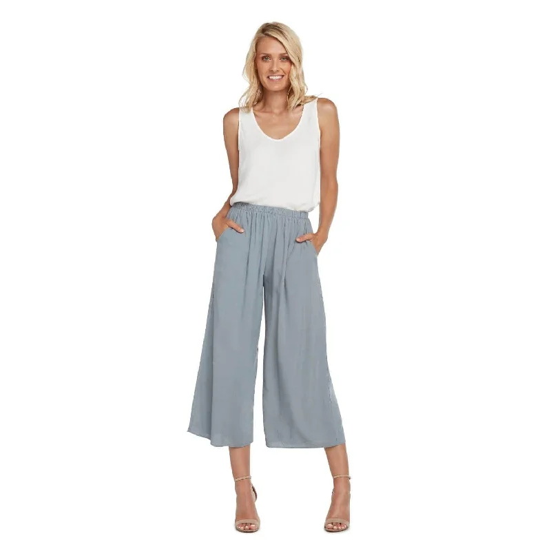 Classic Series Solid Wide Leg Crop - Oyster
