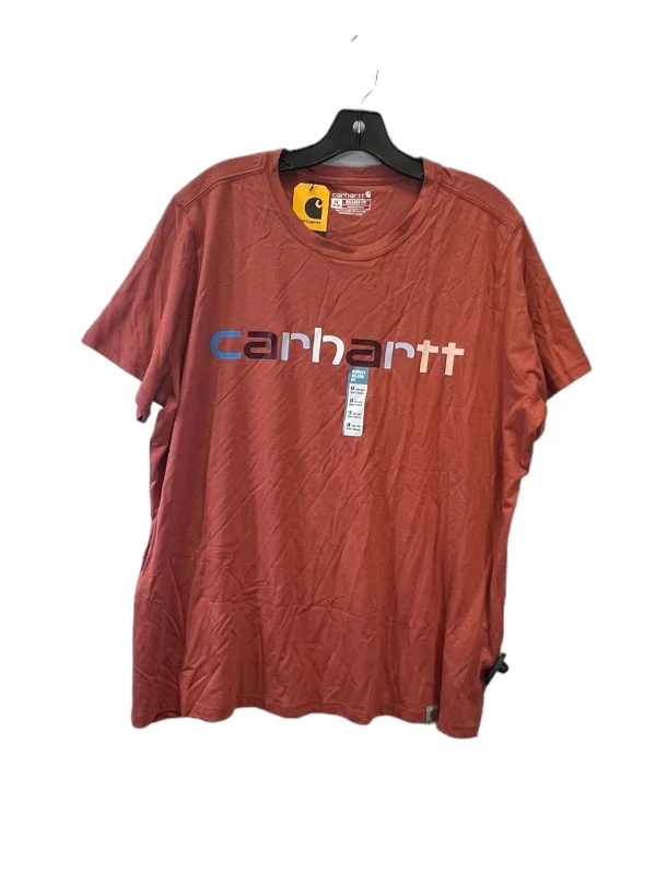 High-end Design Top Short Sleeve Basic By Carhartt In Copper, Size: 1x