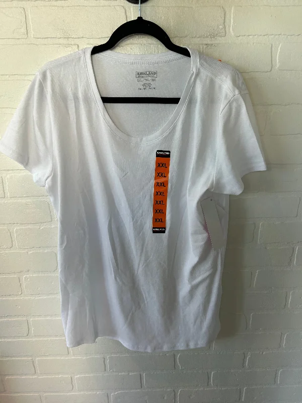 Soft Style Top Short Sleeve Basic By Kirkland In White, Size: Xxl