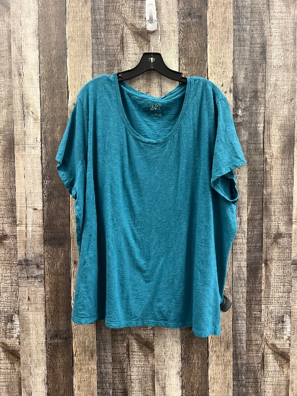 Personal Charm Top Short Sleeve Basic By Maurices In Teal, Size: 4x