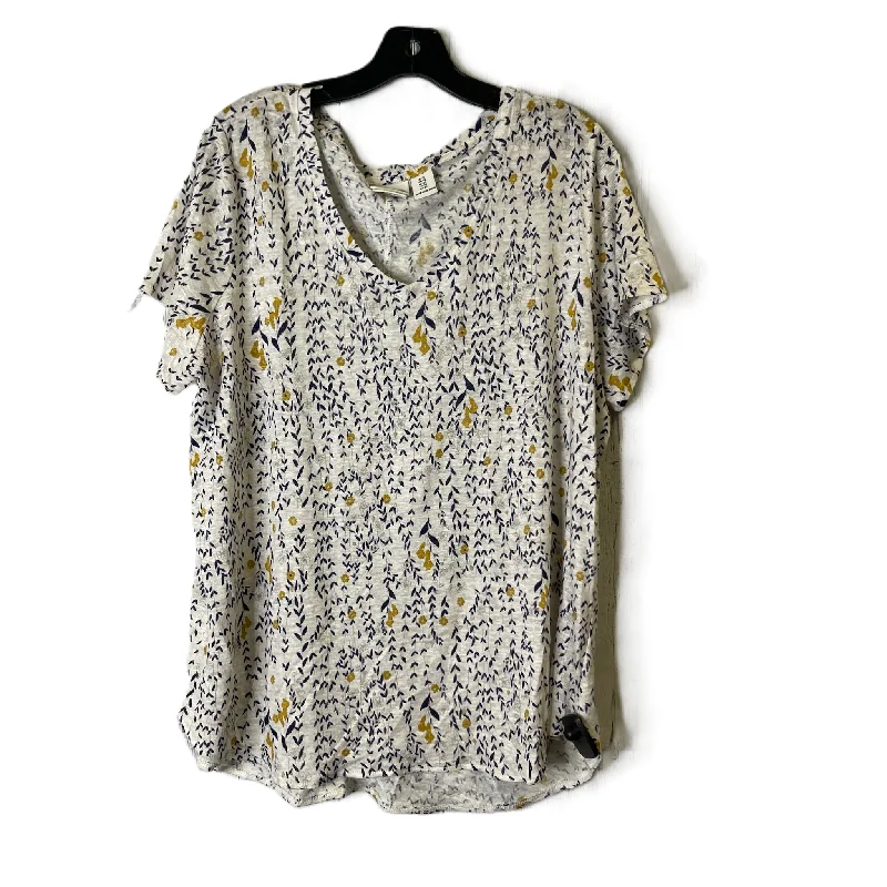 Comfort Fit Top Short Sleeve Basic By Rachel Zoe In Beige, Size: 1x
