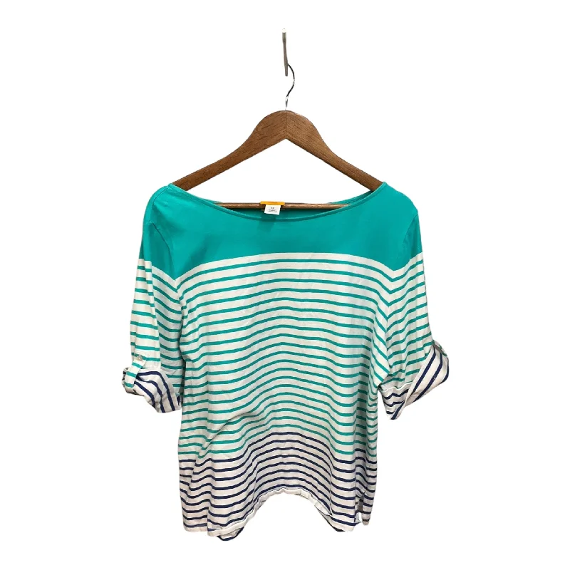 Cozy Chic Top Short Sleeve Basic By Ruby Rd In Striped Pattern, Size: 2x