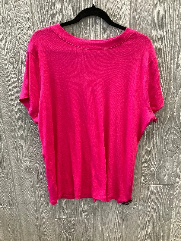 All-Day Style Top Short Sleeve By A New Day In Pink, Size: 2x