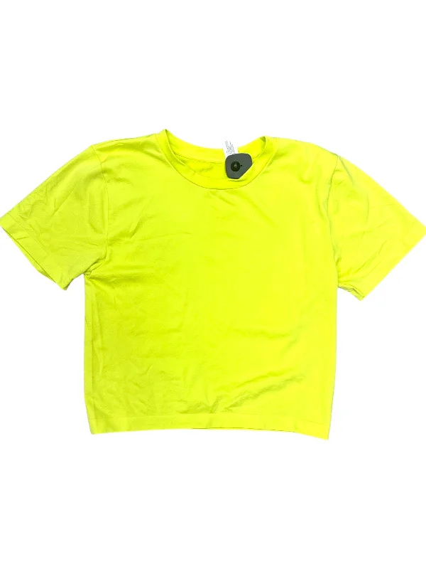 Soft Relaxation Wear Top Short Sleeve By A New Day In Yellow, Size: 1x