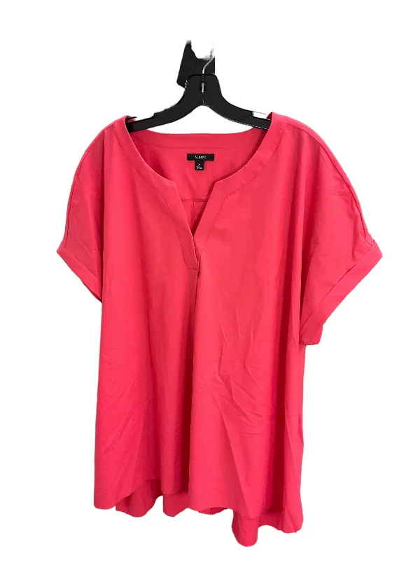 Soft Layers Top Short Sleeve By Alfani In Pink, Size: 2x