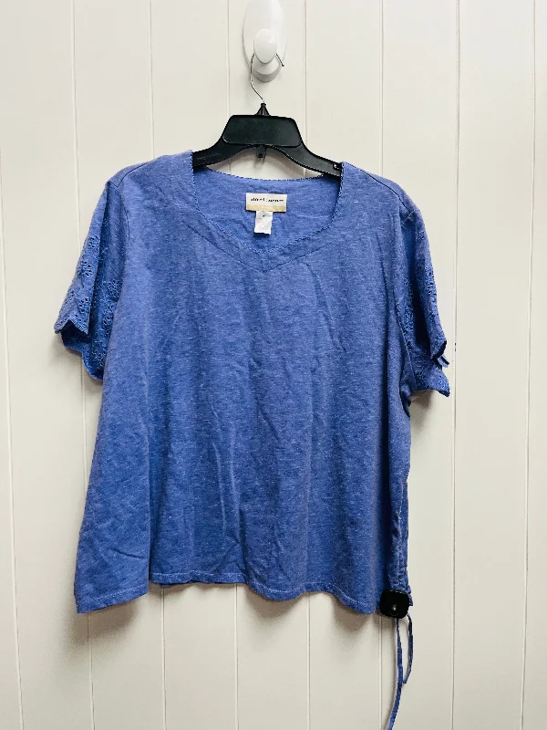 Fashion Pioneer Top Short Sleeve By Alfred Dunner In Blue, Size: 1x