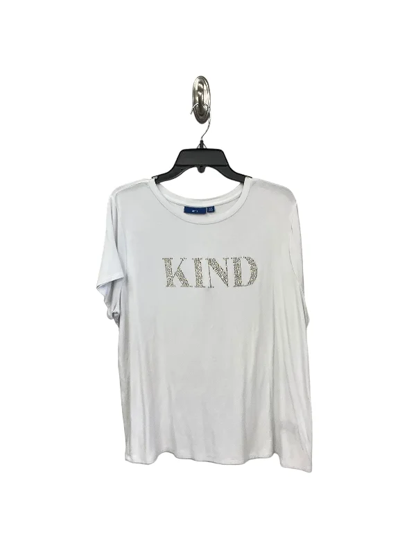 Relaxed Fashion Top Short Sleeve By Apt 9 In White, Size: 2x