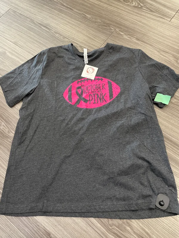 Sports And Leisure Top Short Sleeve By Bella + Canvas In Black & Pink, Size: 2x