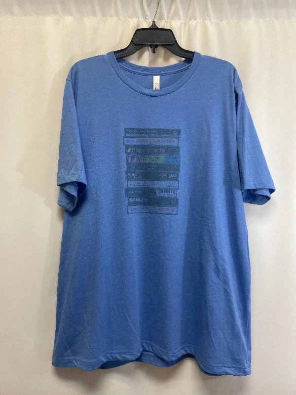 Trendy Dresses Top Short Sleeve By Bella + Canvas In Blue, Size: 2x