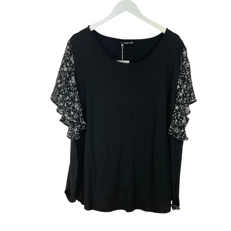 Stunning Fashion Top Short Sleeve By Bloomingdales In Black, Size: 3x