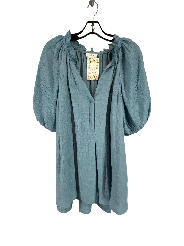 Girl Style Top Short Sleeve By Blu Pepper In Blue, Size: 1x