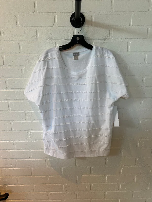 Cool Style Top Short Sleeve By Chicos In White, Size: Xl