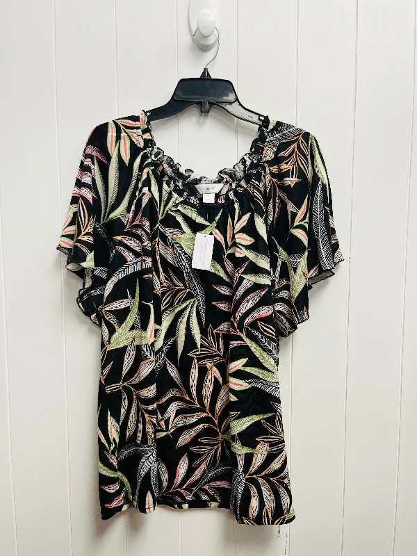 Exquisite Tailoring Top Short Sleeve By Cj Banks In Green, Size: 1x