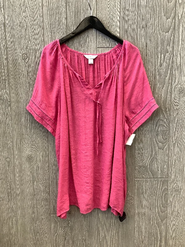 Sports And Leisure Top Short Sleeve By Cj Banks In Pink, Size: 2x