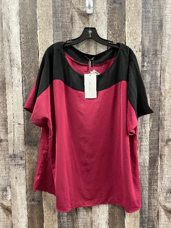 Youthful Top Short Sleeve By Cme In Black & Red, Size: 1x