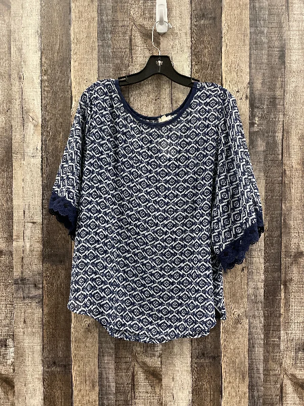 Soft Tops Top Short Sleeve By Cme In Blue, Size: 1x