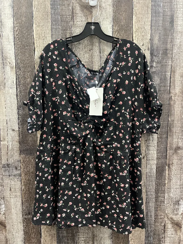 Fashionable And Fashionable Top Short Sleeve By Cme In Floral Print, Size: 3x