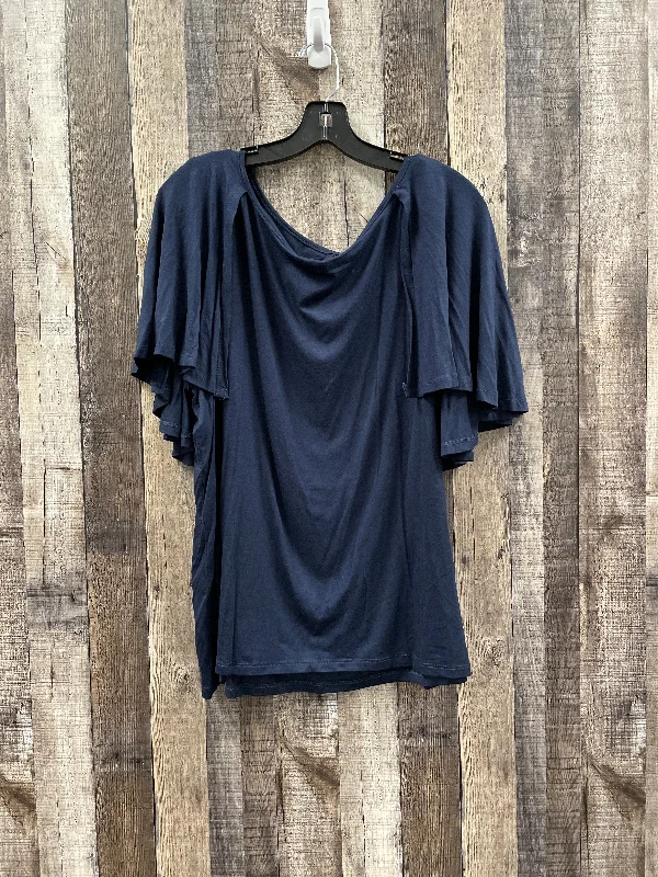 Daily Comfort Top Short Sleeve By Cme In Navy, Size: 2x
