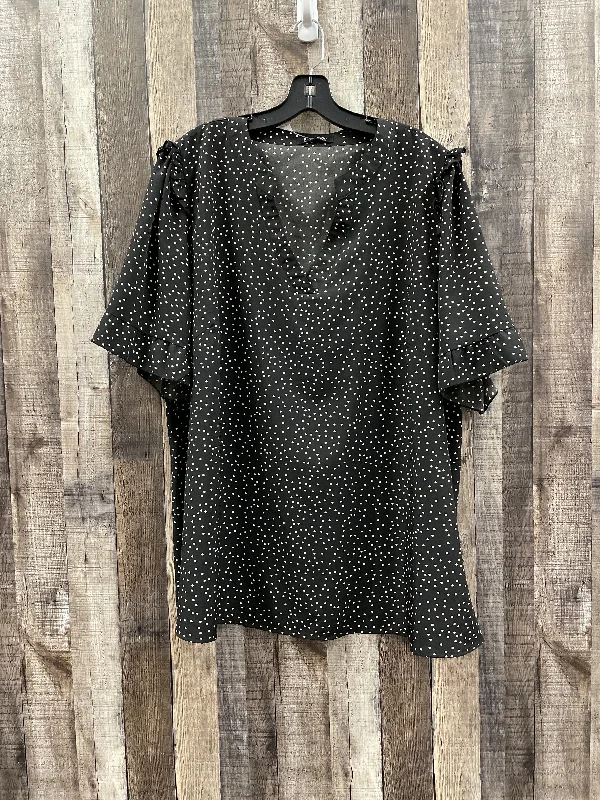 Effortless Style Top Short Sleeve By Cme In Polkadot Pattern, Size: 3x