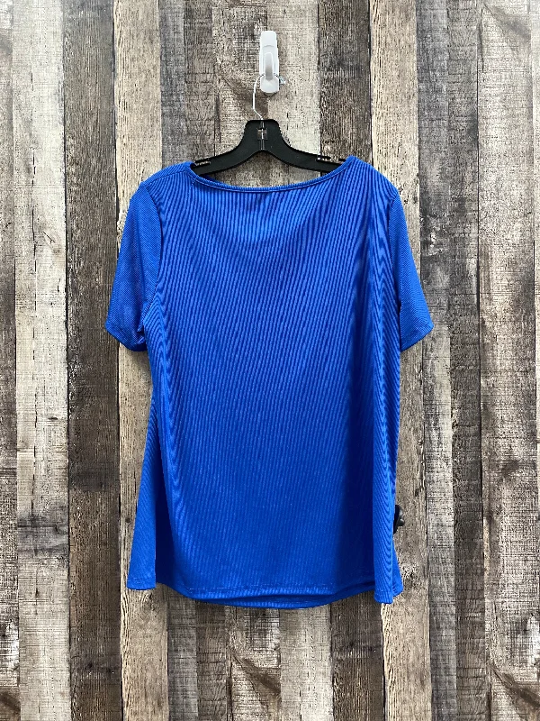 Cozy Pants Top Short Sleeve By Cmf In Blue, Size: 3x