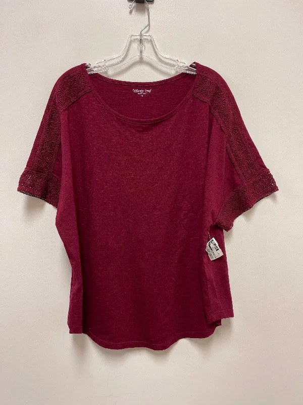 Comfortable Jeans Top Short Sleeve By Coldwater Creek In Red, Size: 1x