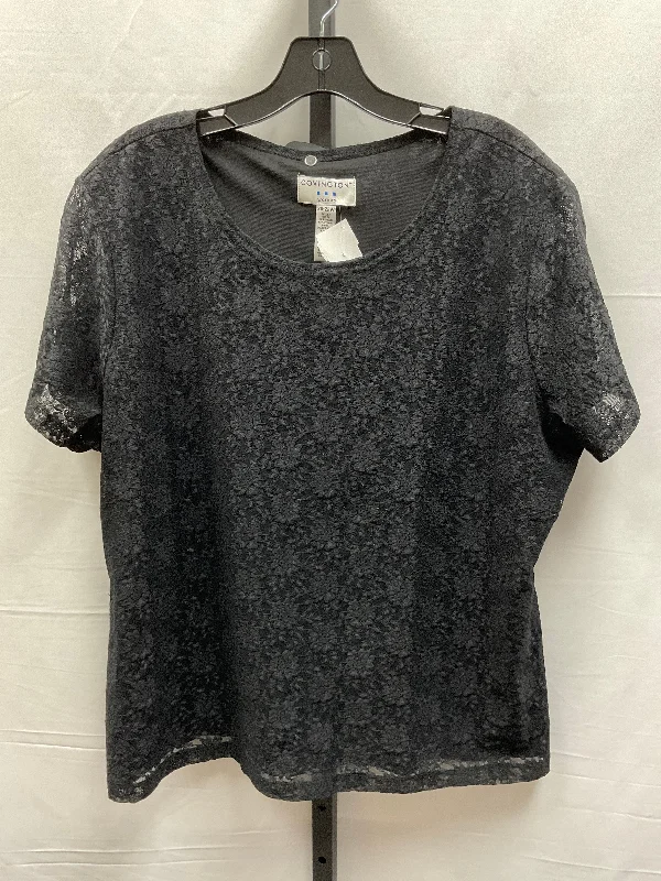 Simple Matching Top Short Sleeve By Covington In Black, Size: 2x