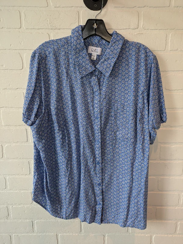 Simple Style Top Short Sleeve By Croft And Barrow In Blue, Size: 2x