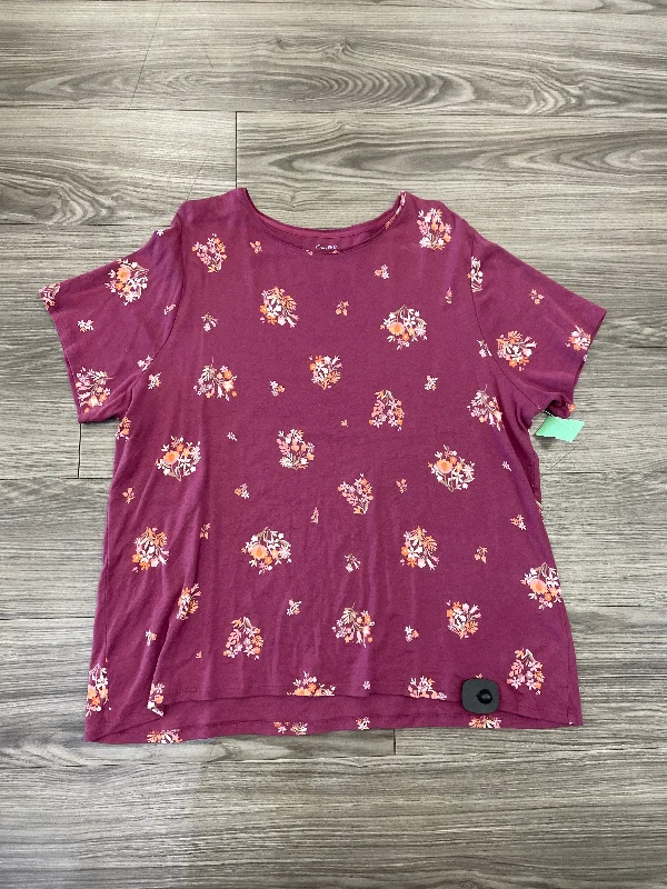 Soft Textures Top Short Sleeve By Croft And Barrow In Pink, Size: 1x