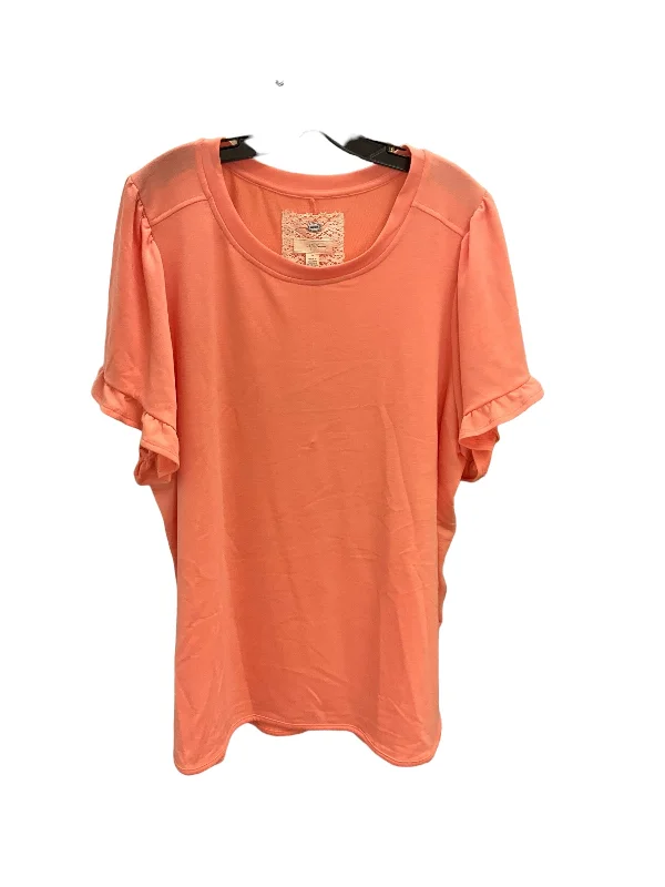 Urban Chic Top Short Sleeve By Cupio In Orange, Size: 3x