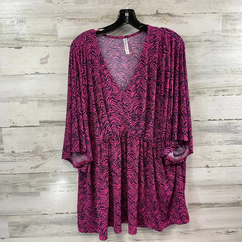 Comfy Chic Top Short Sleeve By DEAR SCARLETT In Pink, Size: 2x