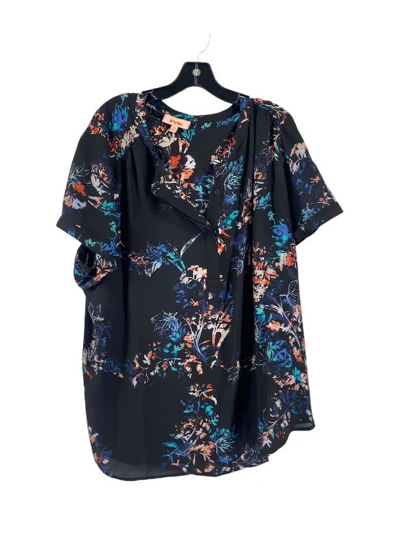 Design And Tailoring Top Short Sleeve By Evri In Black, Size: 3x