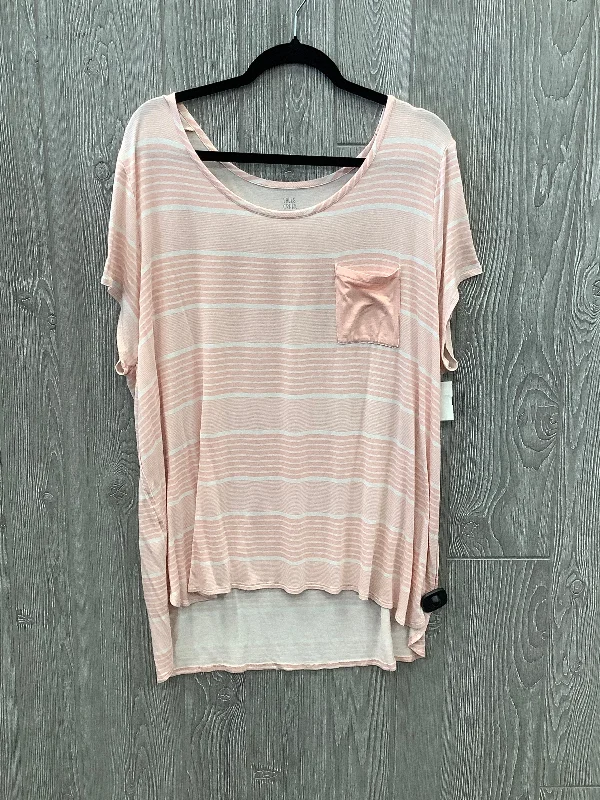 Minimal Comfort Top Short Sleeve By Falls Creek In Pink, Size: 2x