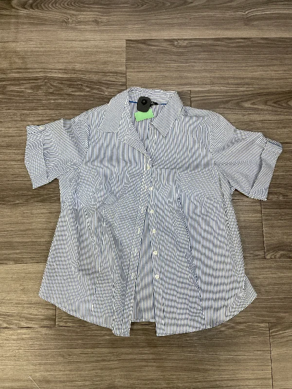 Wearable At Home Or Out Top Short Sleeve By George In Striped Pattern, Size: 1x