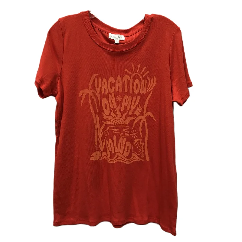 Everyday Outfits Top Short Sleeve By Grace Lace In Orange, Size: 1x