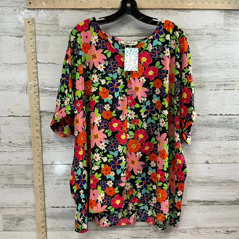 Soft Comfort Top Short Sleeve By Haptics In Black, Size: 3x