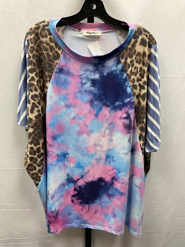 Unique Fashion Top Short Sleeve By Haptics In Multi-colored, Size: 2x