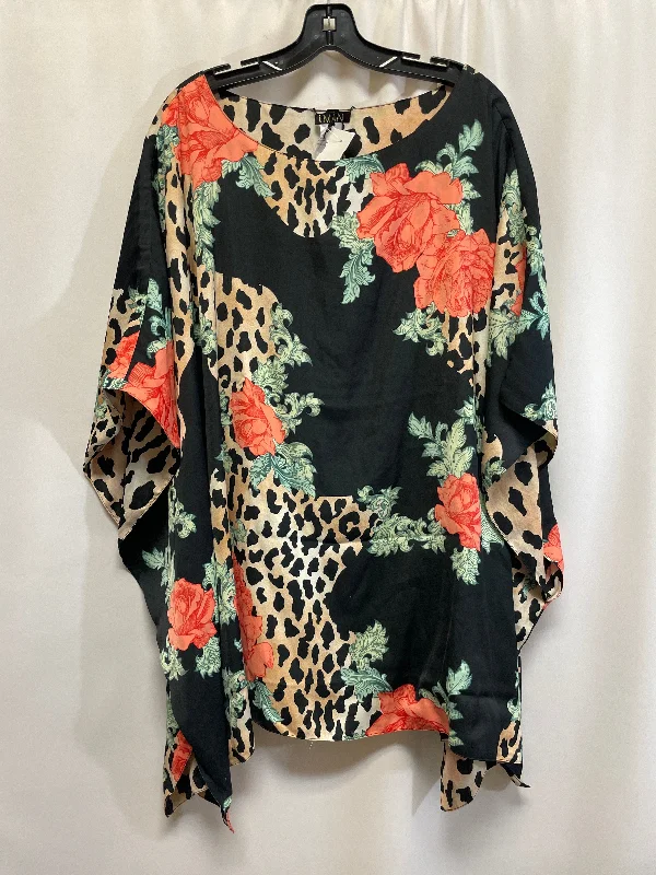Fresh And Fashionable Top Short Sleeve By Iman Hsn In Animal Print, Size: 2x