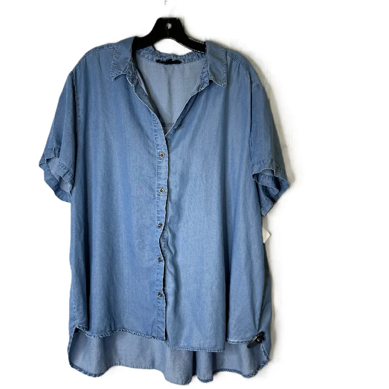 Easygoing Style Top Short Sleeve By Jane And Delancey In Blue, Size: 2x