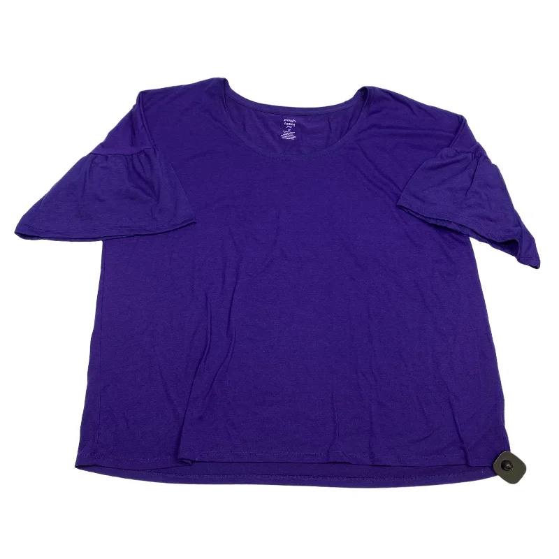 Trendy And Casual Top Short Sleeve By Jennifer Lauren In Purple, Size: 3x