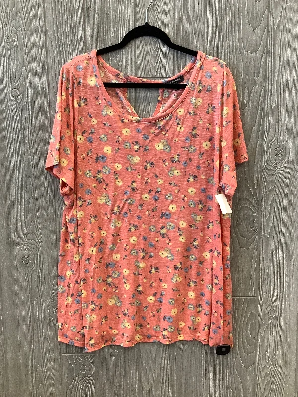 Floral Prints Top Short Sleeve By Lane Bryant In Floral Print, Size: 3x